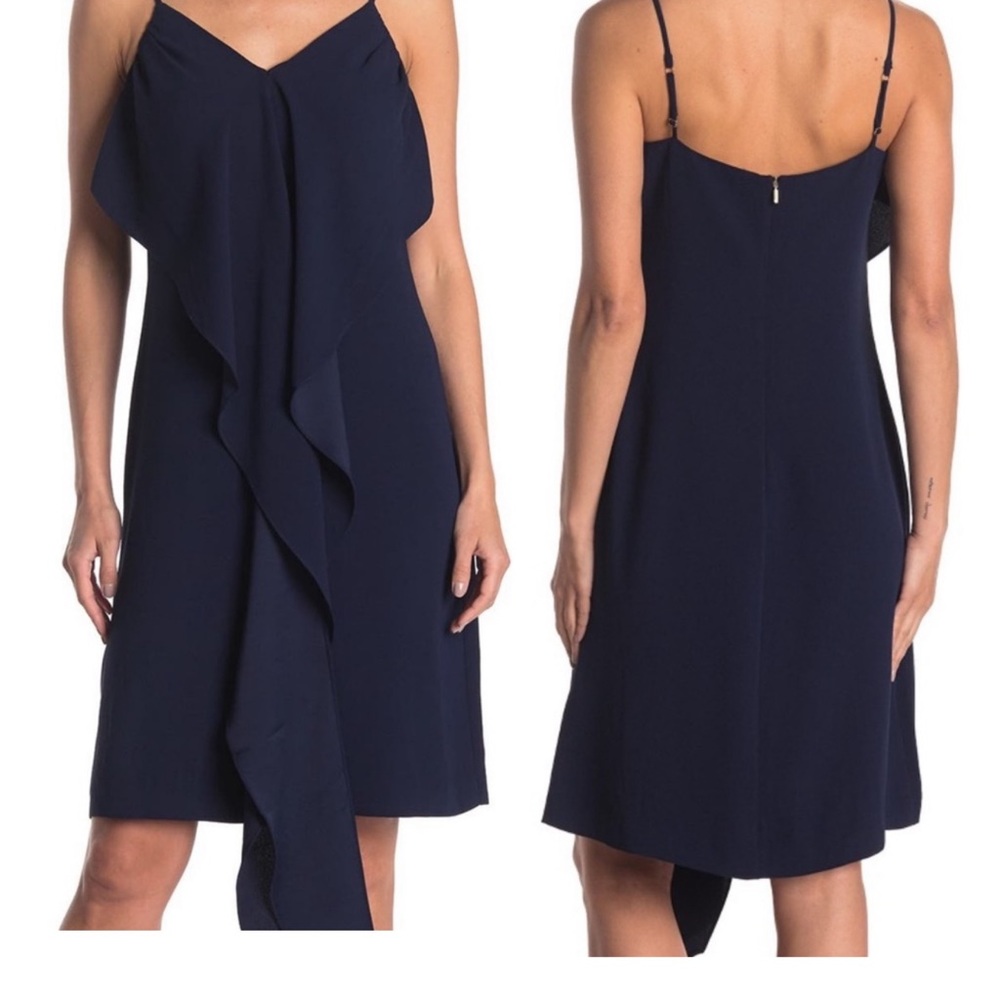 Trina Turk Cocktail Sheath Dress Navy Straps NWT Sz 10